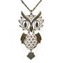Bronze Tone Long Fashion Necklace w/ Owl Pendant
