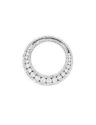 Ladies 18K White Gold 1.53Ct Round Cut Diamond Designer Charm Round Pendant 5.7Gr
