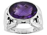 5.20CT AMETHYST ANTIQUE DESIGN STERLING SILVER RING
