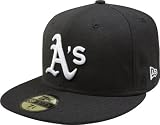 MLB Oakland Athletics Black with White 59FIFTY Fitted Cap (7)