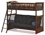 Twin Futon Bunk Bed Antique Walnut Finish