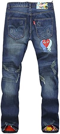 Younet Men's Fashion Denim Jeans Long with Destructed Ripped Style 5 32