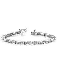 5.00 ct Ladys Round Cut Link Diamond Bracellet In 18 Karat White Gold