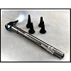 Third Generation Dr Mom Slimline Stainless LED Pocket Otoscope now includes True View Full Spectrum LED and Pocket Clip