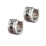 Stainless Steel Black Symbol Earrings