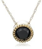 10k Yellow Gold Black Diamond Solitaire Pendant (1 cttw)
