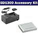 Canon PowerShot SD1300 IS Digital Camera Accessory Kit includes: SDNB6L Battery, SDM-185 Charger