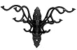 Victorian Style Folding Coat Rack 5 Prong Swivel Hook, Black