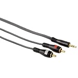 Hama Connection Cable For Mp3 Players, 3.5Mm Plug To 2 X Phono, 2M, Black