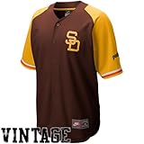 Nike San Diego Padres Cooperstown Quick Pick Vintage Baseball Jersey - Brown-Gold (Large)