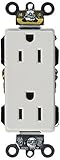 Leviton 16262-W 15 Amp, 125 Volt, Decora Plus Duplex Receptacle, Straight Blade, Industrial Grade, S