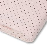 SwaddleDesigns Cotton Flannel Brown Polka Dots Fitted Crib Sheet - Pastel Pink