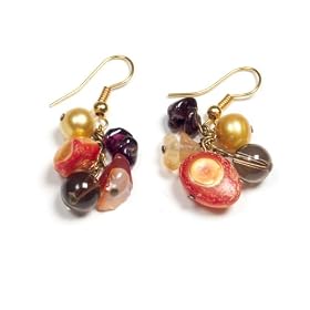 Oi! - E0523 - Boucles d'oreille Femme - Cornaline - Nacre
