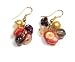 Oi! - Ladies Gold Mother of Pearl, Carnelian and Fresh Water Pearl Earrings - E0523