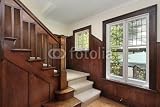 Wallmonkeys Peel and Stick Wall Decals - Foyer with Wood Paneling - 24"W x 16"H Removable Graphic