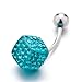 Pugster May Birthstone Green Square Color Belly Button Ring Navel Piercing Body Jewelry