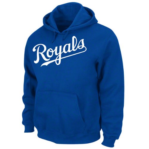 Kansas City Royals Sweatshirt: Royal Blue NX Flock Hooded Fleece Pullover