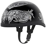 Daytona Eagle Silver Butterfly Skull Cap Novelty Motorcycle Half Helmet [X-Small]