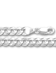 14K White Gold Comfort Curb Chain Bracelet - Width 4.7mm - Length 8 Inch