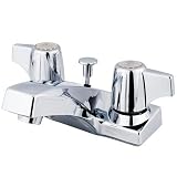 4 CENTER TWIN CANOPY HANDLES W/BRASS POP-UP-Polished Chrome Finish
