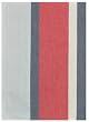 Durable Flat Weave 100% Cotton Colorful White and Red Striped Dishtowel 18" X 28" Set / 6