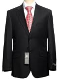 NEW ITALIAN Diagonal Solid Blue Navy Mens Suit 34R 34 R