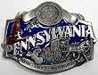 Pennsylvania 3-D Enamel Pewter Belt Buckle
