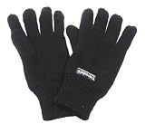 Strick-Fingerhandschuhe mit Fütterung schwarz S-XL