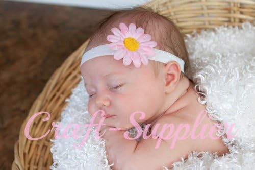 Small Mini Daisy Flower Hair Clip (Light Pink)