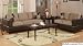 Bobkona Seattle Microfiber Sofa and Loveseat 2-Piece Set in Hazelnut Color