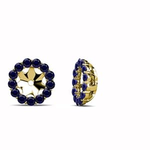 0.78cttw to 0.86cttw Halo Earrings Only Jackets in 18 types of Precious Natural stones to Choose from Set in 14K Yellow Gold.