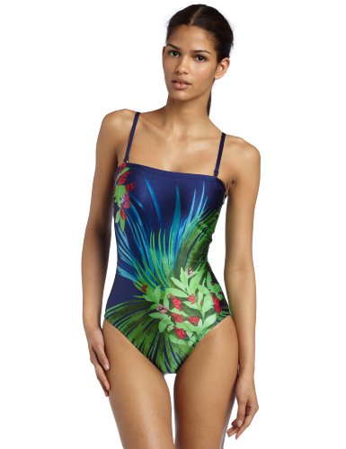 Gottex Womens Jungle Fever Bandeau One Piece, Multi, 12