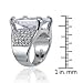 Large Elegant White Gold CZ Cocktail Ring by VictoriasJewelry