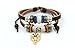 November's Chopin (TM) Unique Charm Owl Pendant Two Row Leather Adjustable Wrap Bracelet
