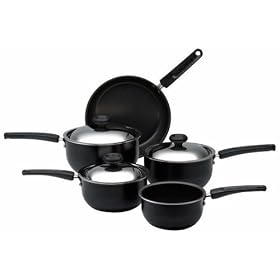 Meyer Prestige skyline 5 pc non stick pan set black