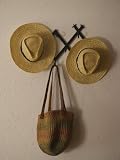 Two Hats and a Basket on a Wall in a House in Wine Country Photographic Poster Print by Michael Melford, 18x24