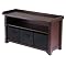 Verona Bench with 3 Baskets - Walnut/ Black
