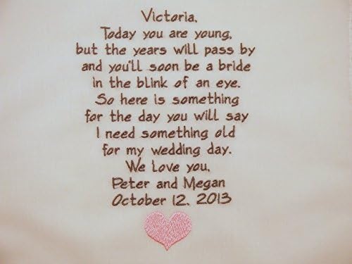 Flower Girl Gift Embroidered Wedding Hankerchief Personalized Flower Girl Handkerchief keepsake gift for Junior Bridesmaid by Napa Embroidery
