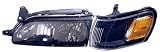 Toyota Corolla Replacement Headlight Assembly (Diamond Design, Black) - 1-Pair
