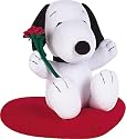 United Labels 0801191 - Peanuts-Pl&uuml;schfigur Snoopy mit Rose auf Herz 20 cm