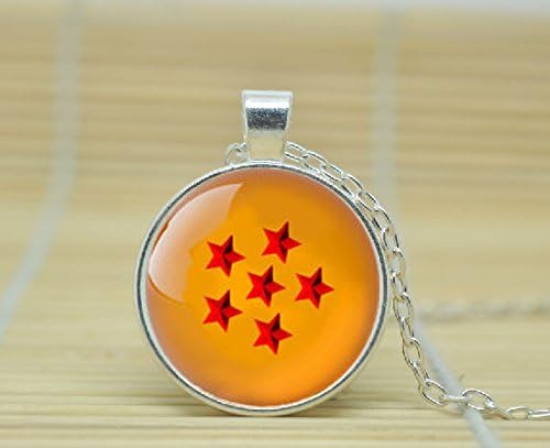 VintaStore Art Glass Necklace Dragon Ball Z 6 Star Necklace Dragon Ball Inspired Pendant A3713