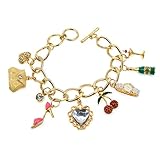 Goldtone Dress Charm Toggle Bracelet Fashion Jewelry
