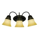 Westinghouse 69110 Apple Valley Three-Light Wall Fixture, Gilded Bronze Finish with Antique Amber Scavo Globe