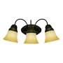 Westinghouse 69110 Apple Valley Three-Light Wall Fixture, Gilded Bronze Finish with Antique Amber Scavo Globe