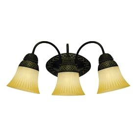 Westinghouse 69110 Apple Valley Three-Light Wall Fixture, Gilded Bronze Finish with... by Westinghouse