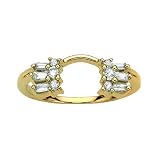 10K Yellow Gold 1/3 ct. Round and Baguette Cut Diamond Wrap