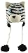 DeLux Siberian Tiger Face Wool Pilot Animal Cap/Hat with Ear Flaps and Poms