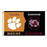 NCAA Clemson - S. Carolina 3-by-5 Foot Flag with Grommets - Rivalry House Divided