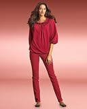 Flattering blouson peasant top