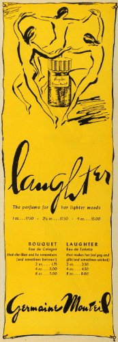 1947 Ad Germaine Monteil Laughter Perfume Fragrance – Original Print Ad